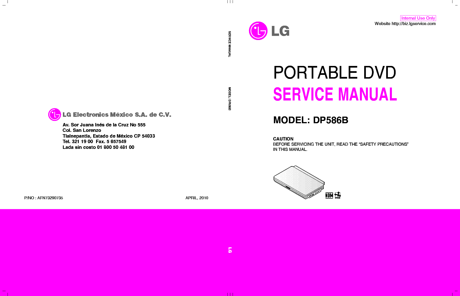 LG DP586B AFN73290735 service manual