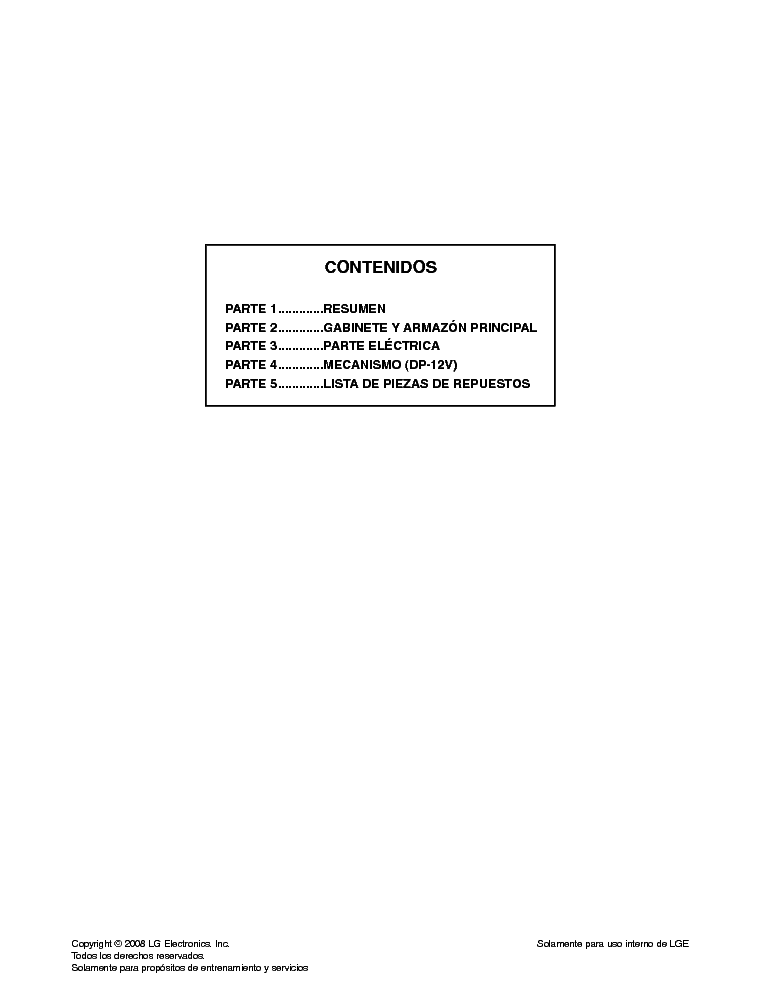 LG DV340 DV341 DV350 DV351-N SPANISH service manual