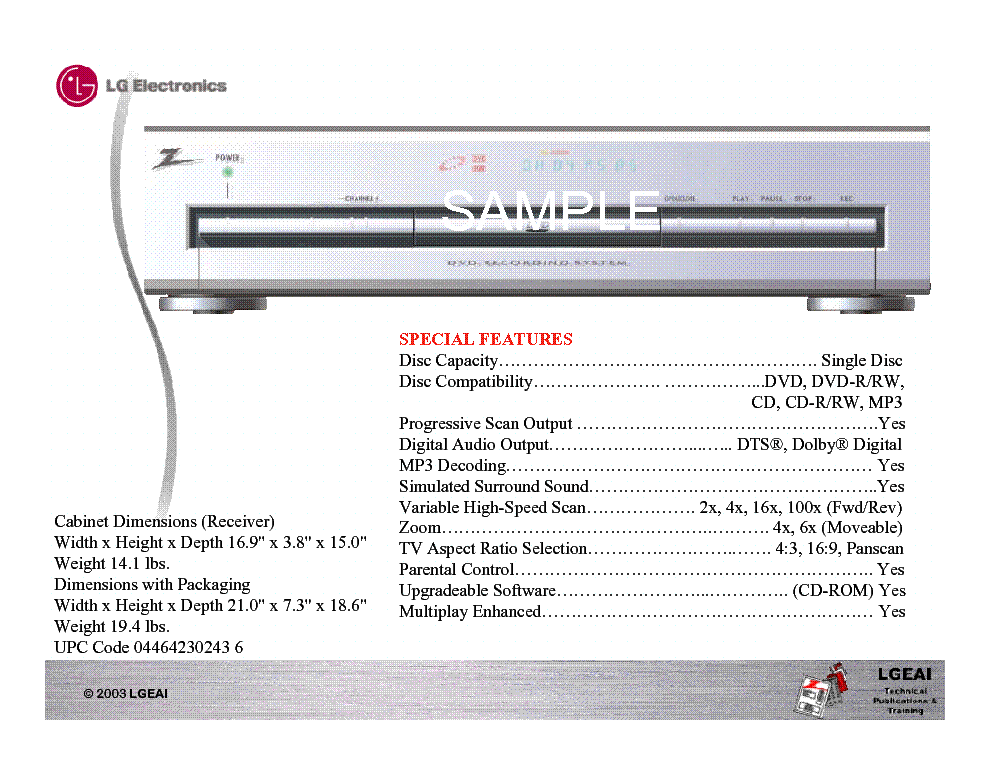 LG DVR-313 service manual