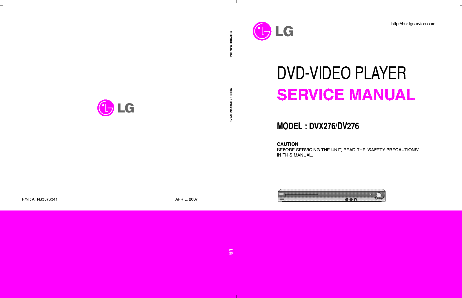 LG DVX276 DV276 SM service manual