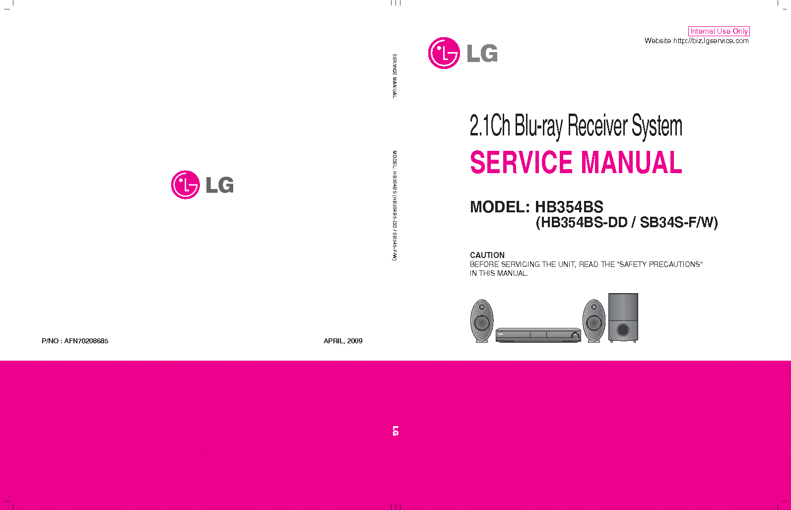 LG HB354BS-DD AFN70208685 service manual