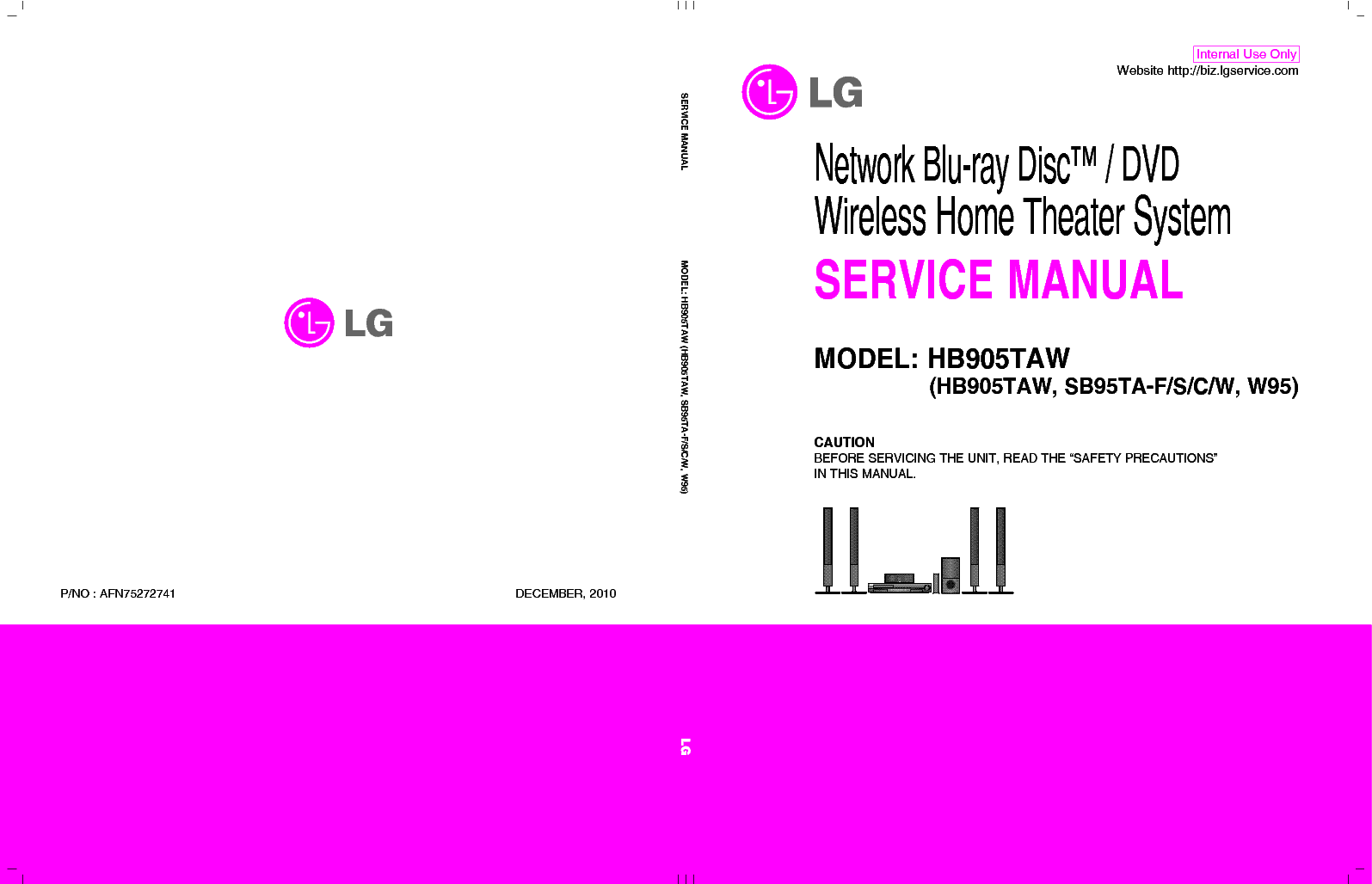 LG HB905TAW AFN75272741 service manual
