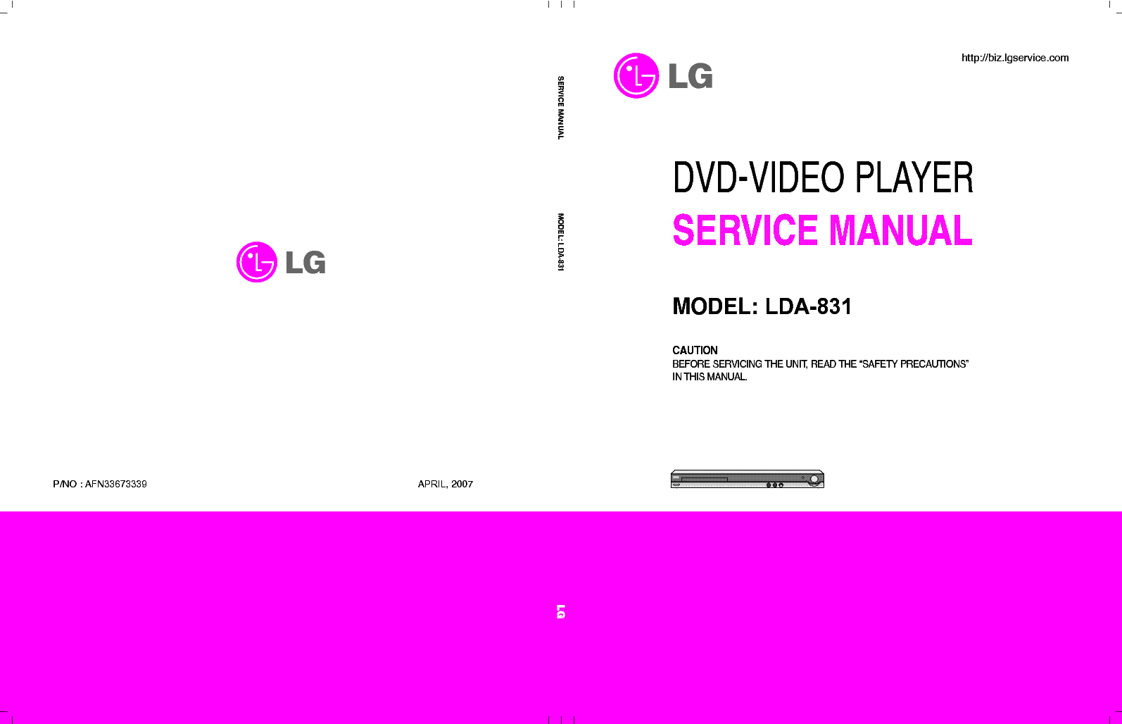 LG LDA-831 AFN33673339 service manual