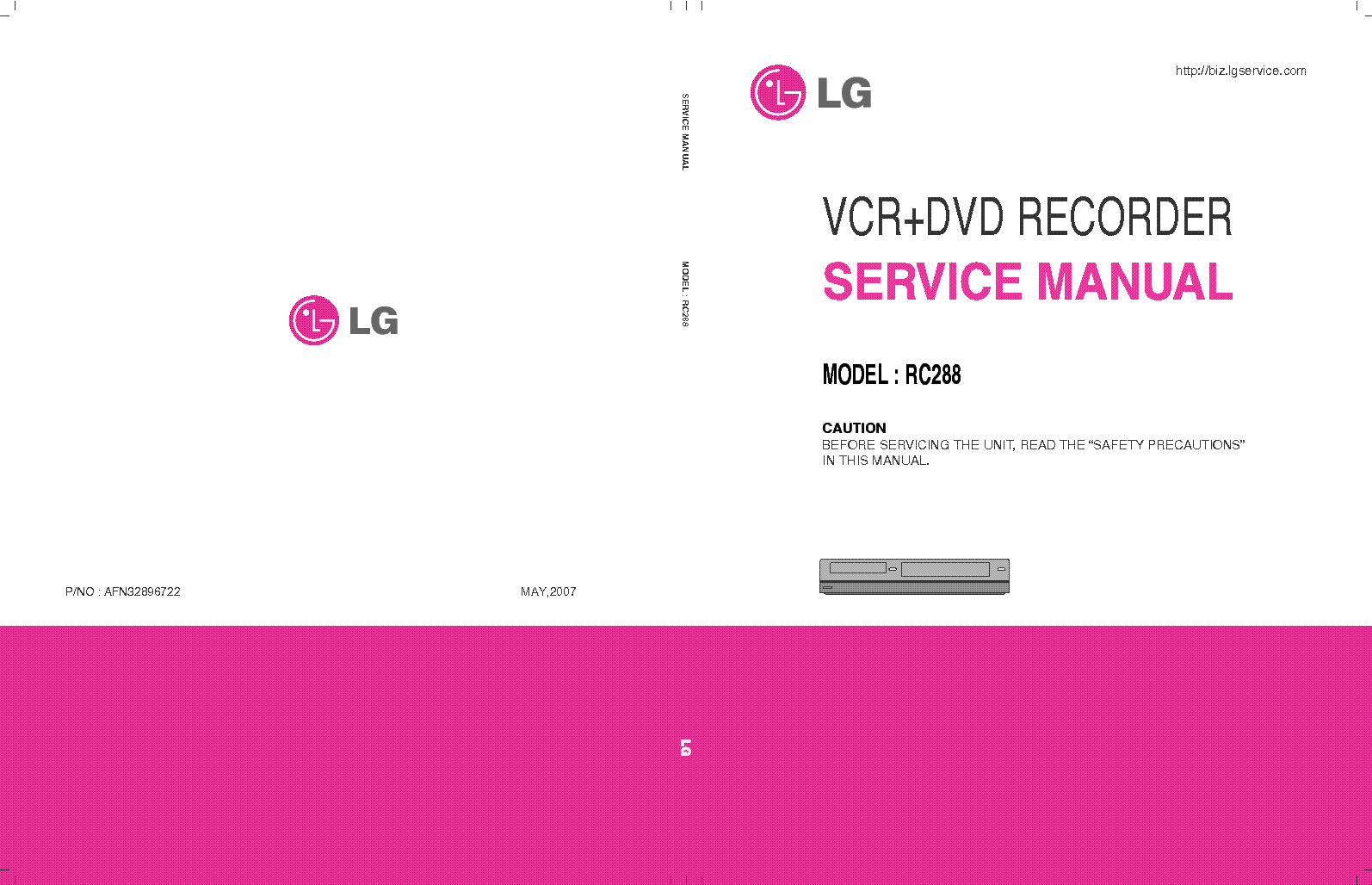 LG RC288 service manual (1st page)