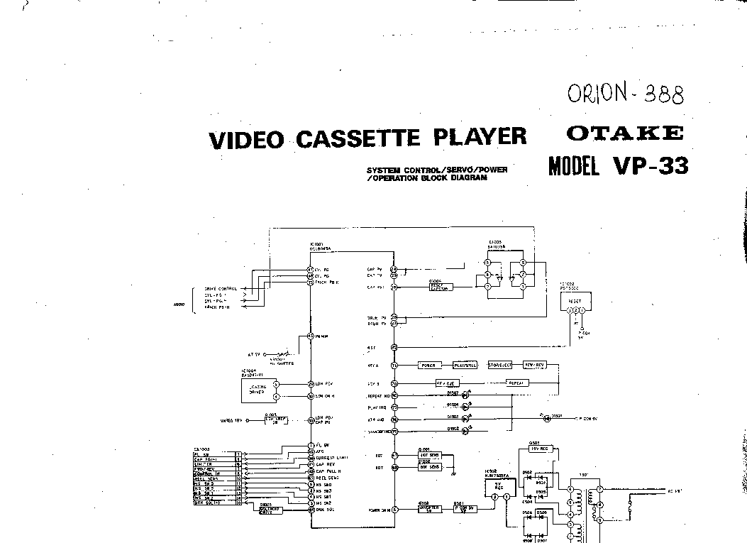 ORION VP-388 OTAKE VP-33 VCR SCH service manual
