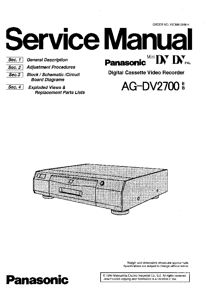PANASONIC AG-DV2700 SM service manual (1st page)