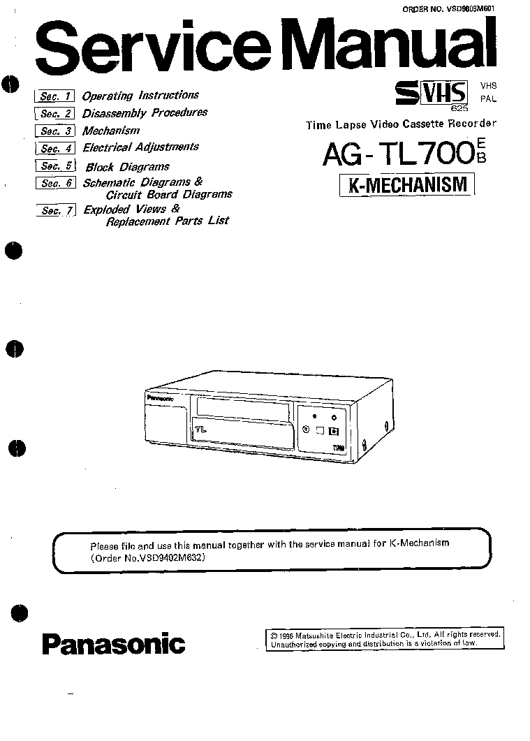 PANASONIC AG-TL700EB service manual (1st page)