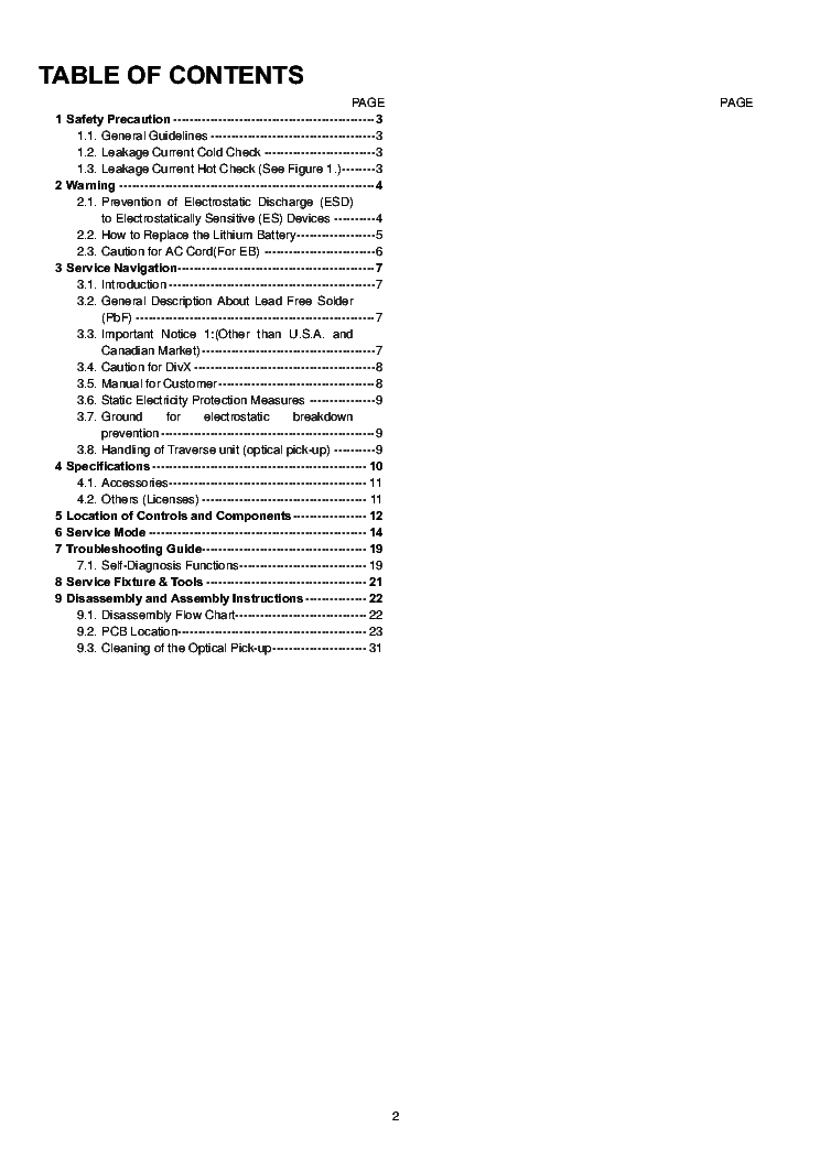 PANASONIC DMP-B15EB EE EG PORTABLE BLU-RAY PLAYER SM service manual (2nd page)