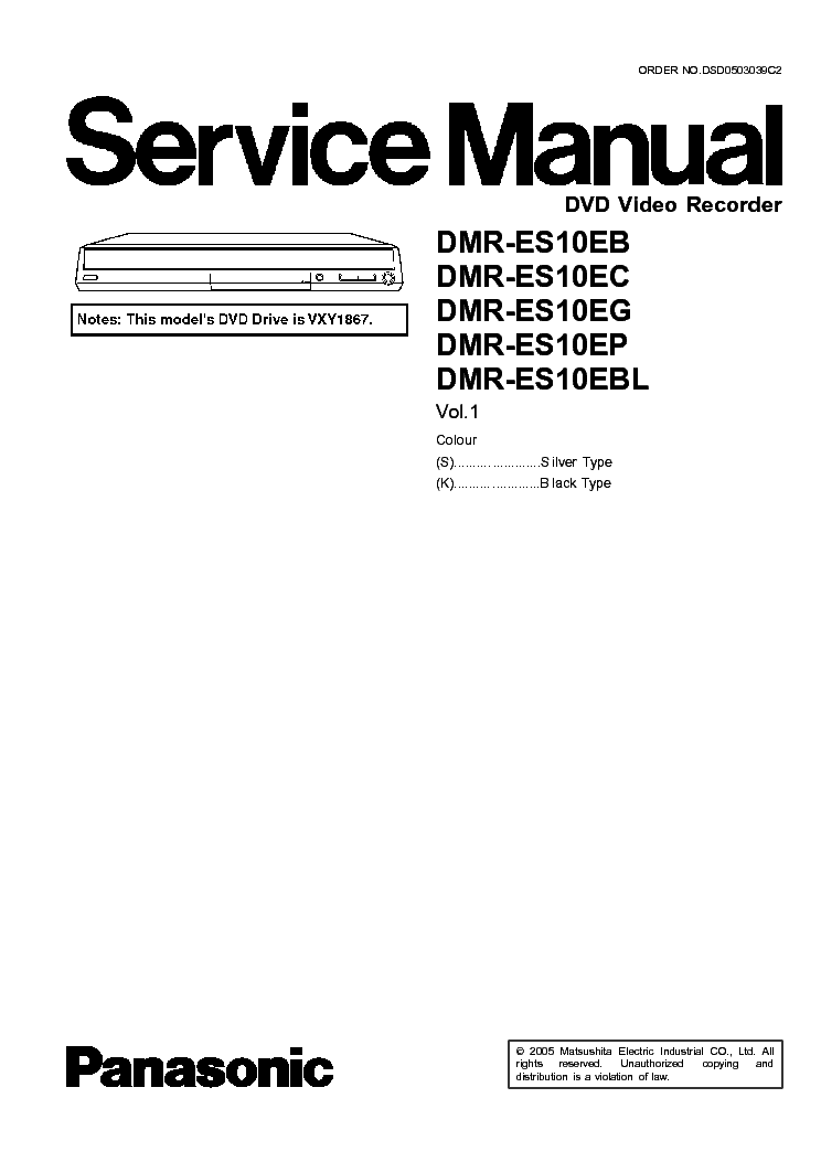 PANASONIC DMR-ES10EB service manual (1st page)