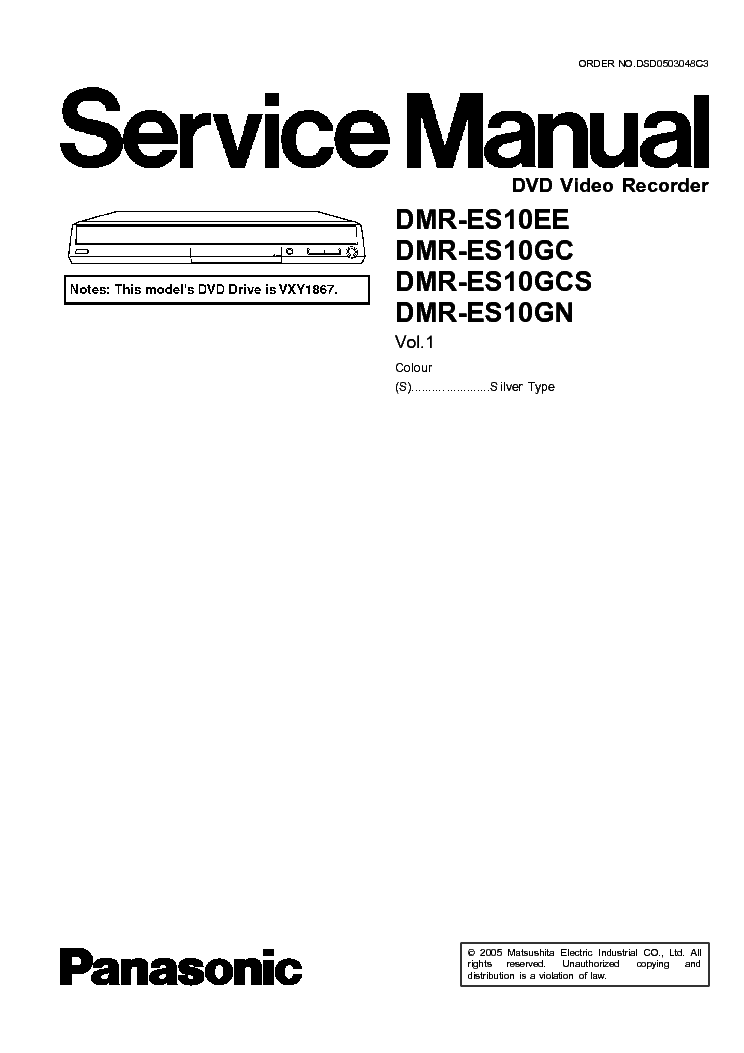 PANASONIC DMR-ES10EE service manual (1st page)