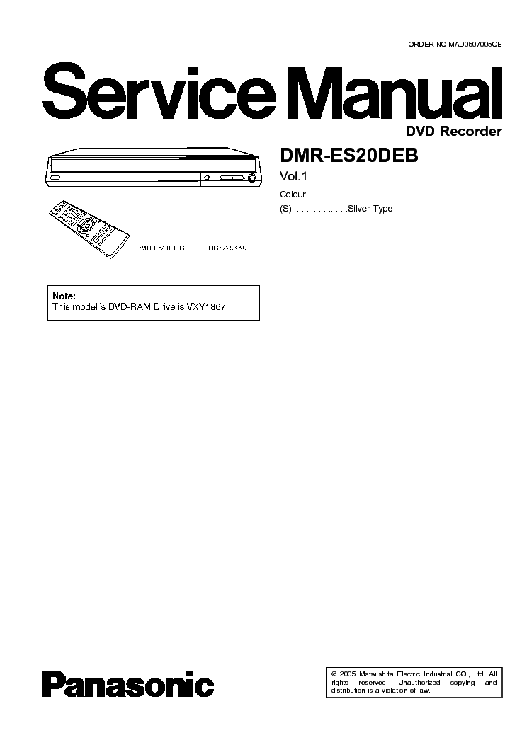 PANASONIC DMR-ES20DEB service manual (1st page)