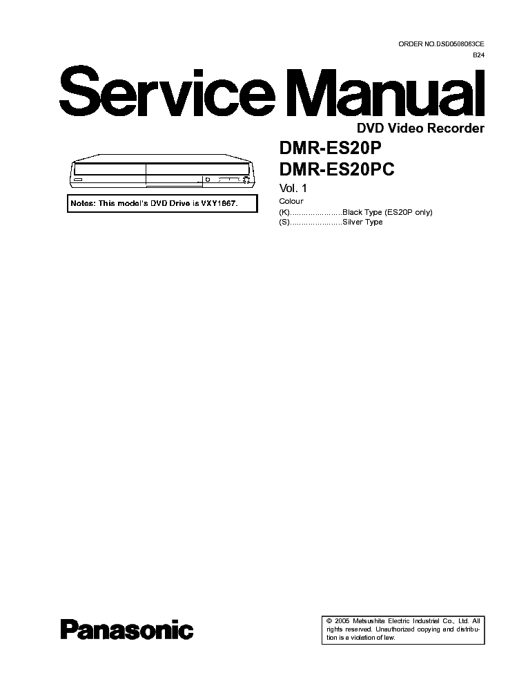 PANASONIC DMR-ES20P DMR-ES20PC DVD RECORDER SM service manual (1st page)