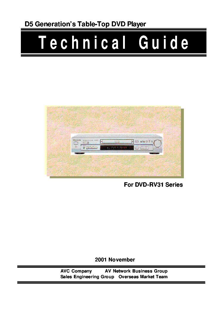 PANASONIC DVD-RV31 TECH GUIDE service manual (1st page)