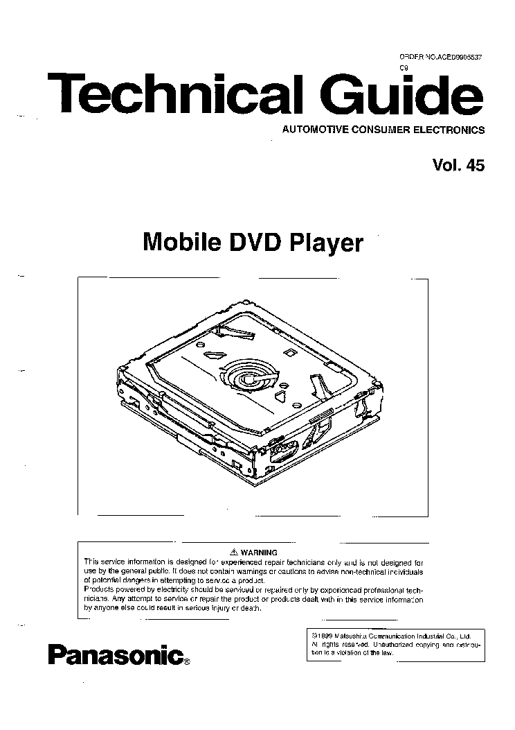 PANASONIC MOBILE DVD PLAYER TG VOL.45 service manual (1st page)