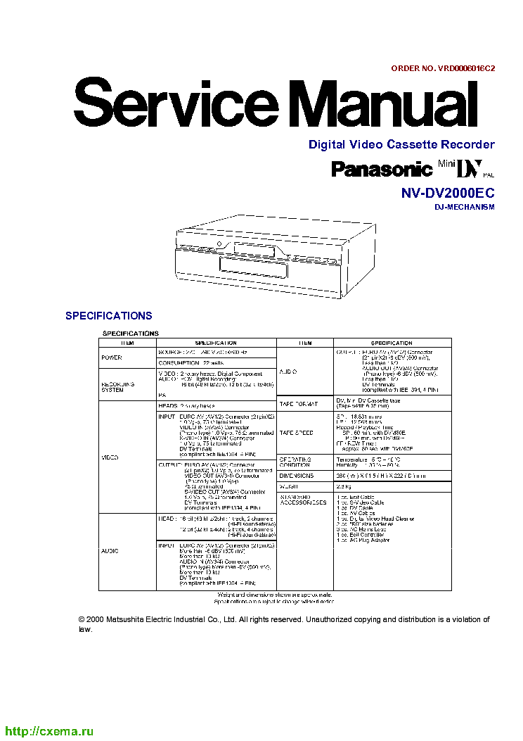 PANASONIC NV-DV2000EC SM service manual (1st page)