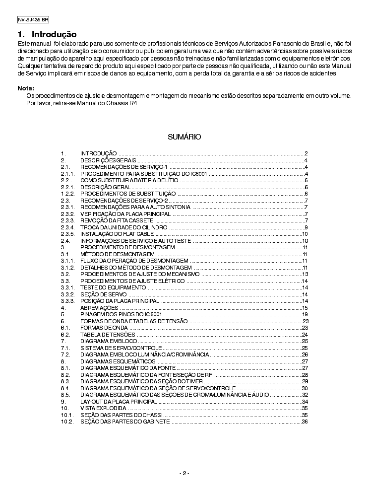 PANASONIC NV-SJ435BR service manual (2nd page)