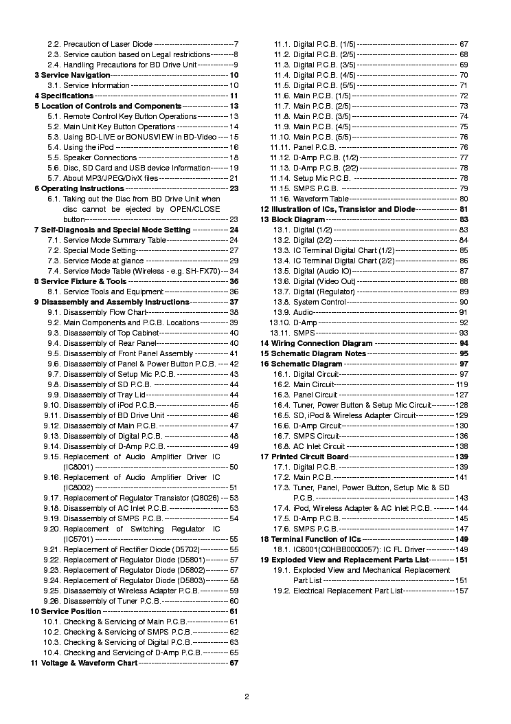 PANASONIC SA-BT205 service manual (2nd page)