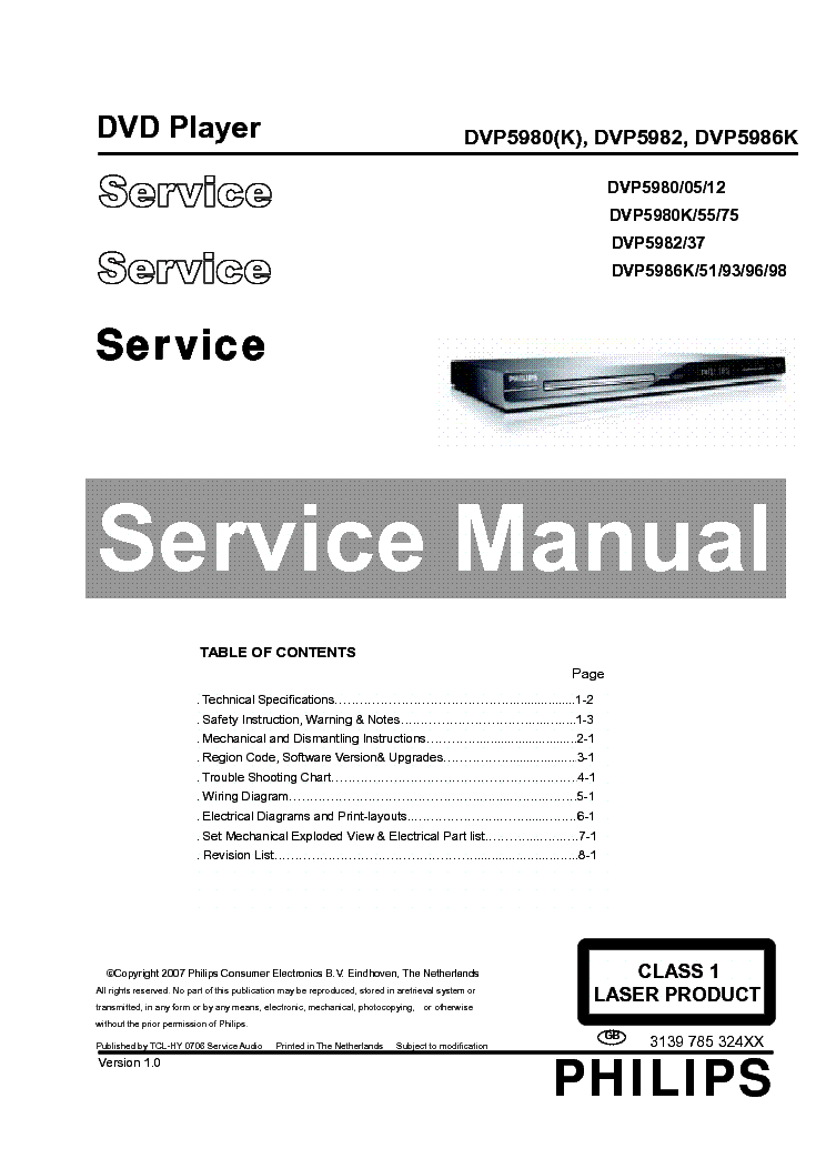 PHILIPS DVP5980-5982-5986 service manual