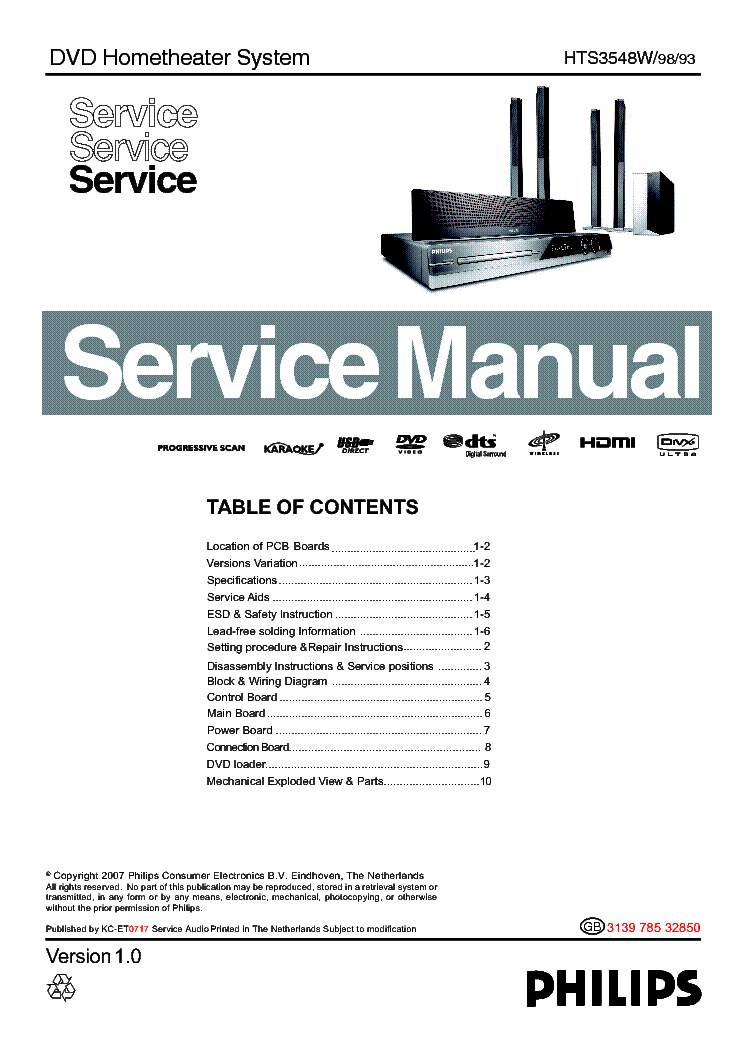 PHILIPS HTS3548W VER.1.0 service manual
