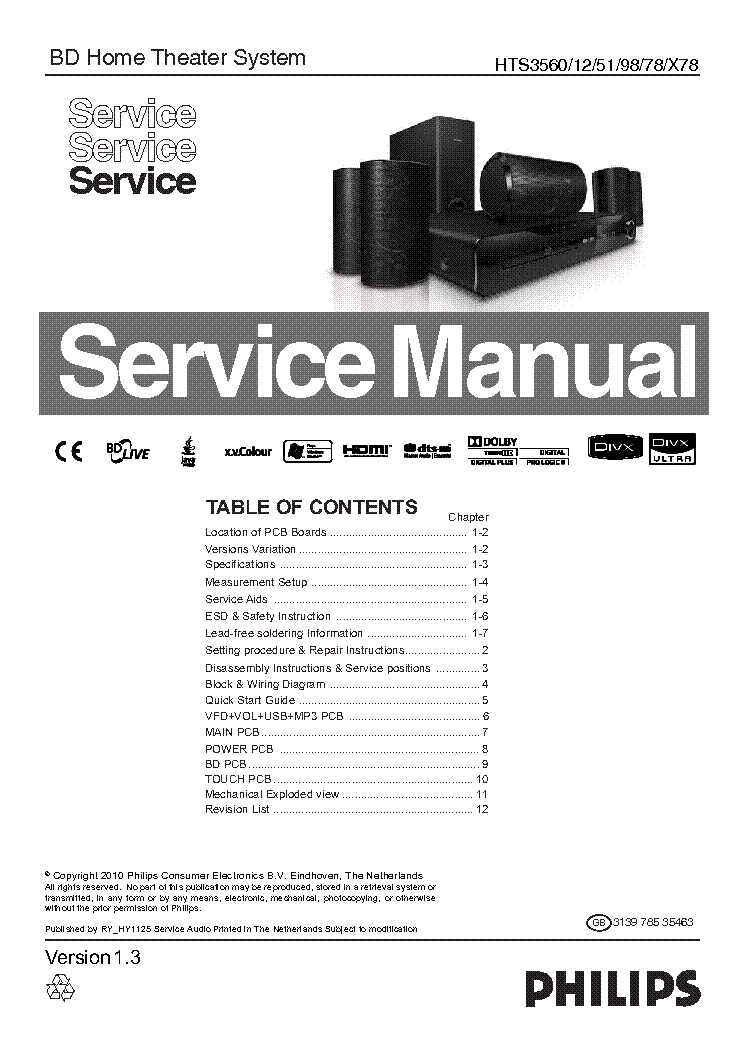PHILIPS HTS3560 service manual