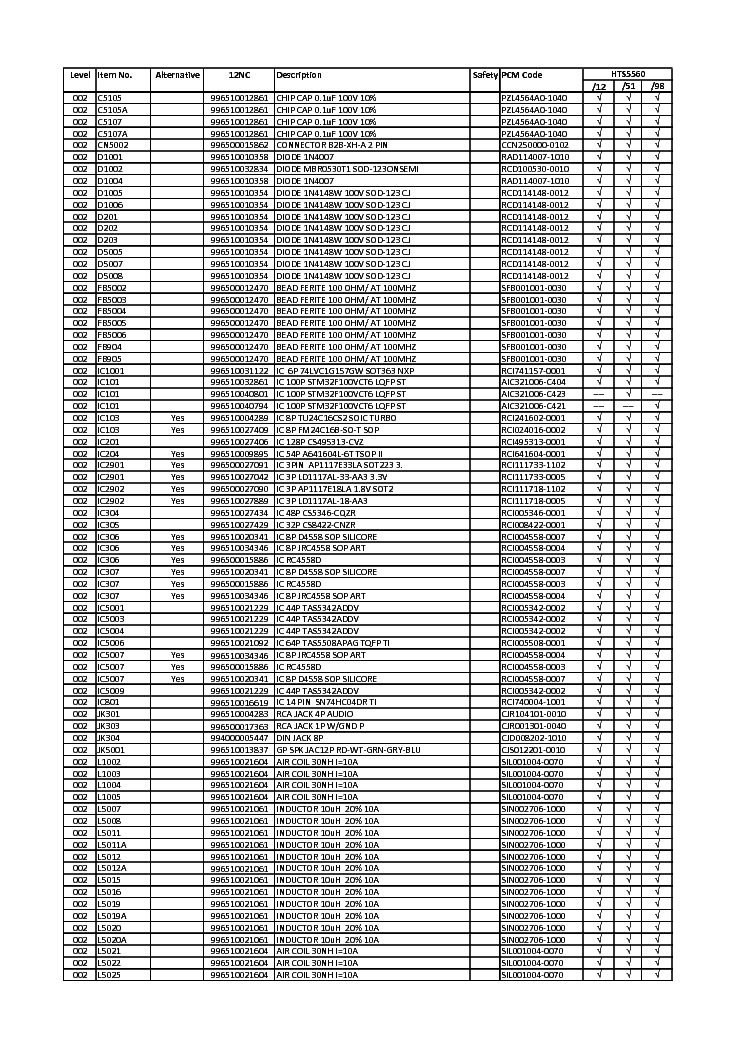 PHILIPS HTS5560 PARTS Service Manual download, schematics, eeprom ...