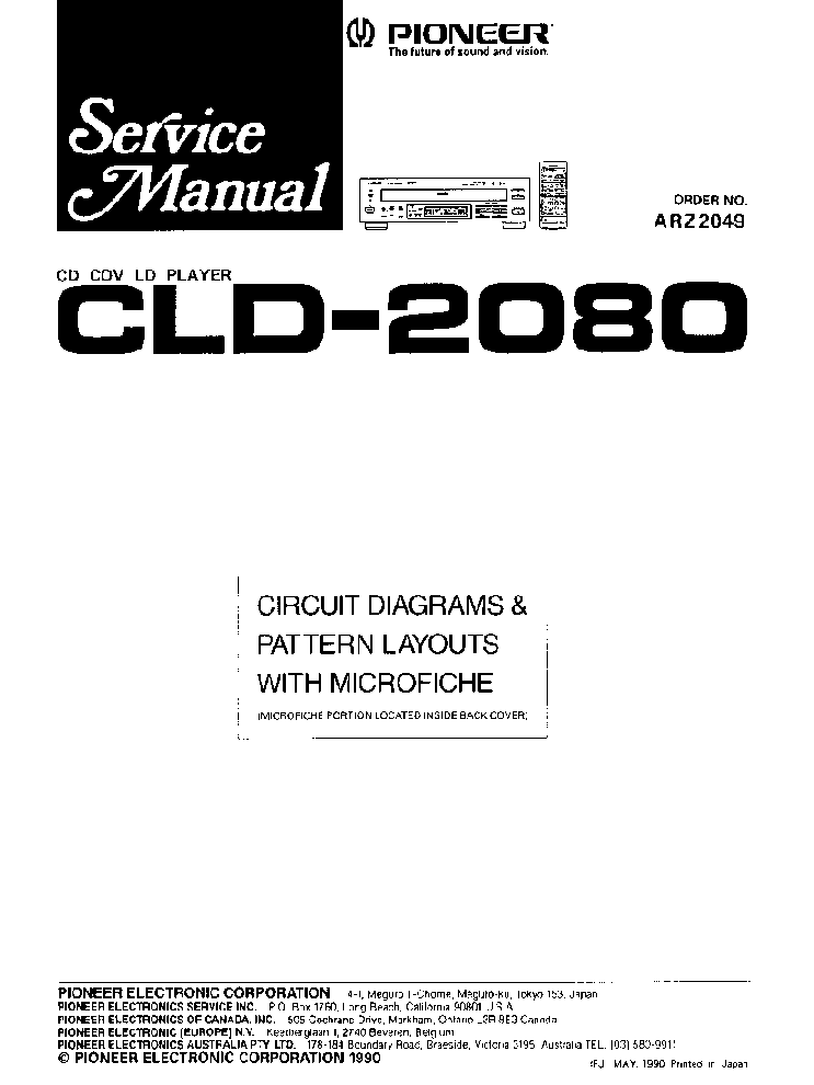 PIONEER CLD-2080 service manual (1st page)