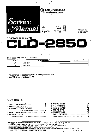 PIONEER CLD-2850 SM service manual (1st page)