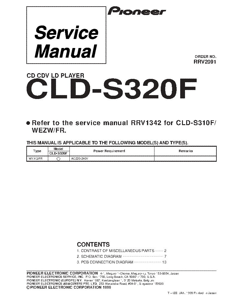 PIONEER CLD-S320F SM service manual (1st page)