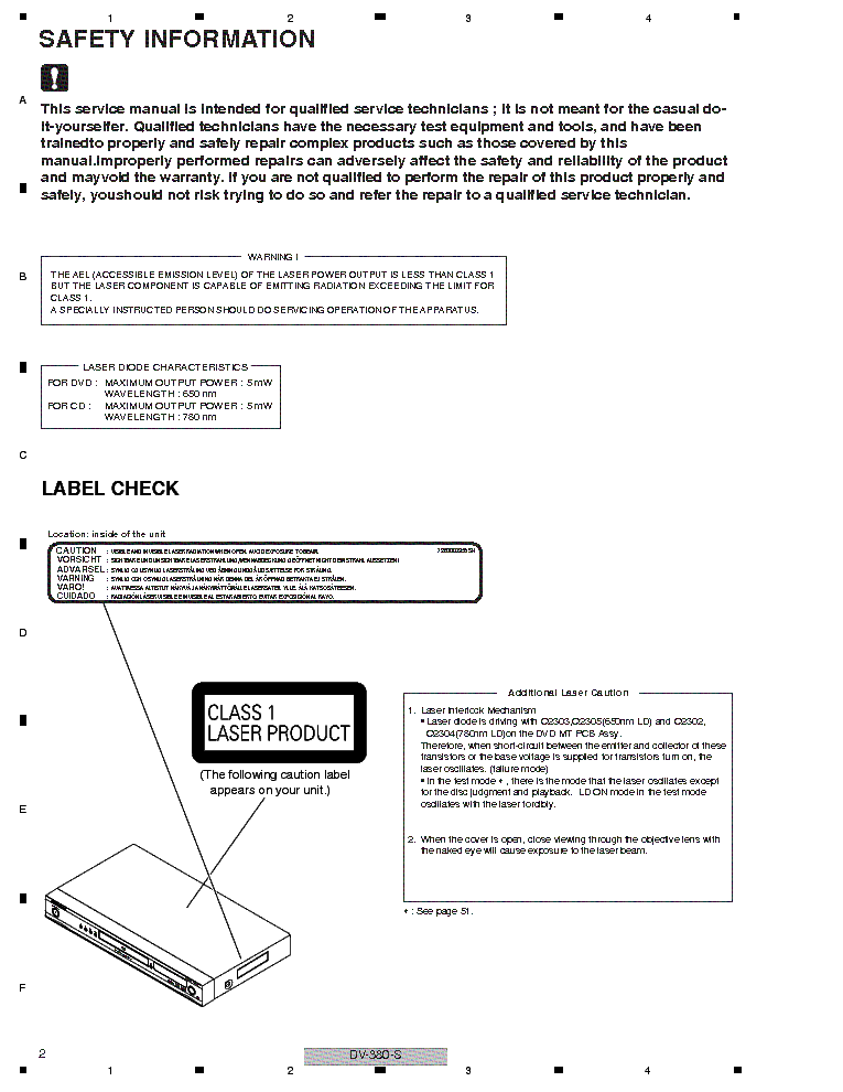 PIONEER DV-380-S service manual (2nd page)