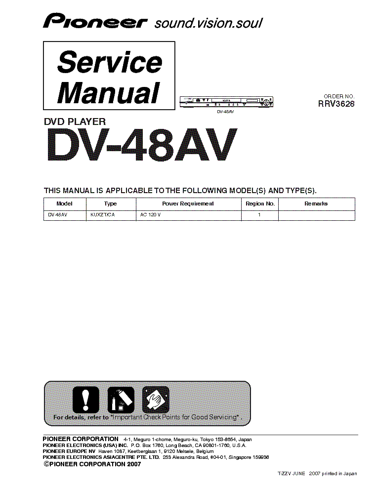 PIONEER DV-48AV SM service manual (1st page)