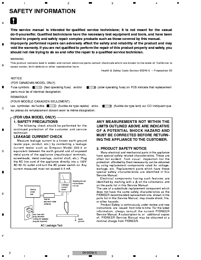 PIONEER DV-50A 563A-S SM service manual (2nd page)