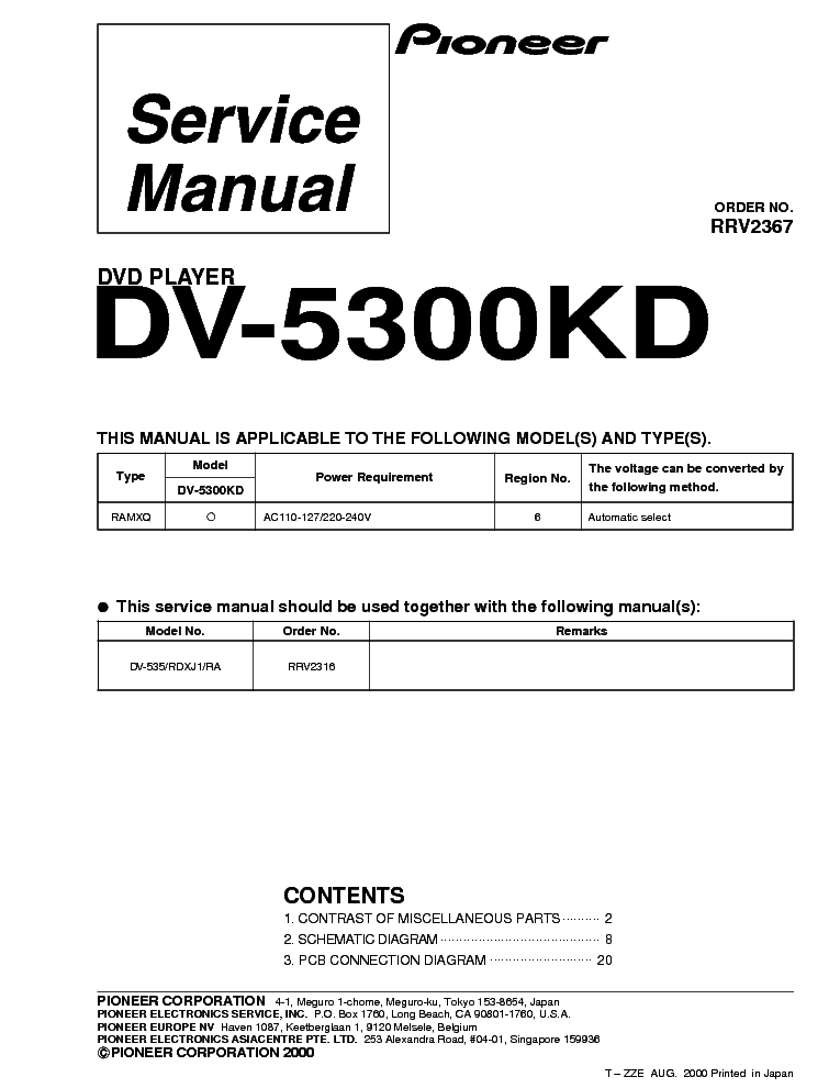 PIONEER DV-5300KD service manual (1st page)