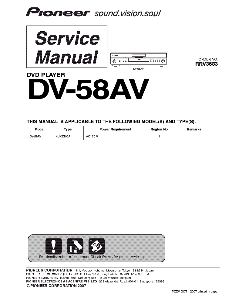 PIONEER DV-58AV SM service manual (1st page)
