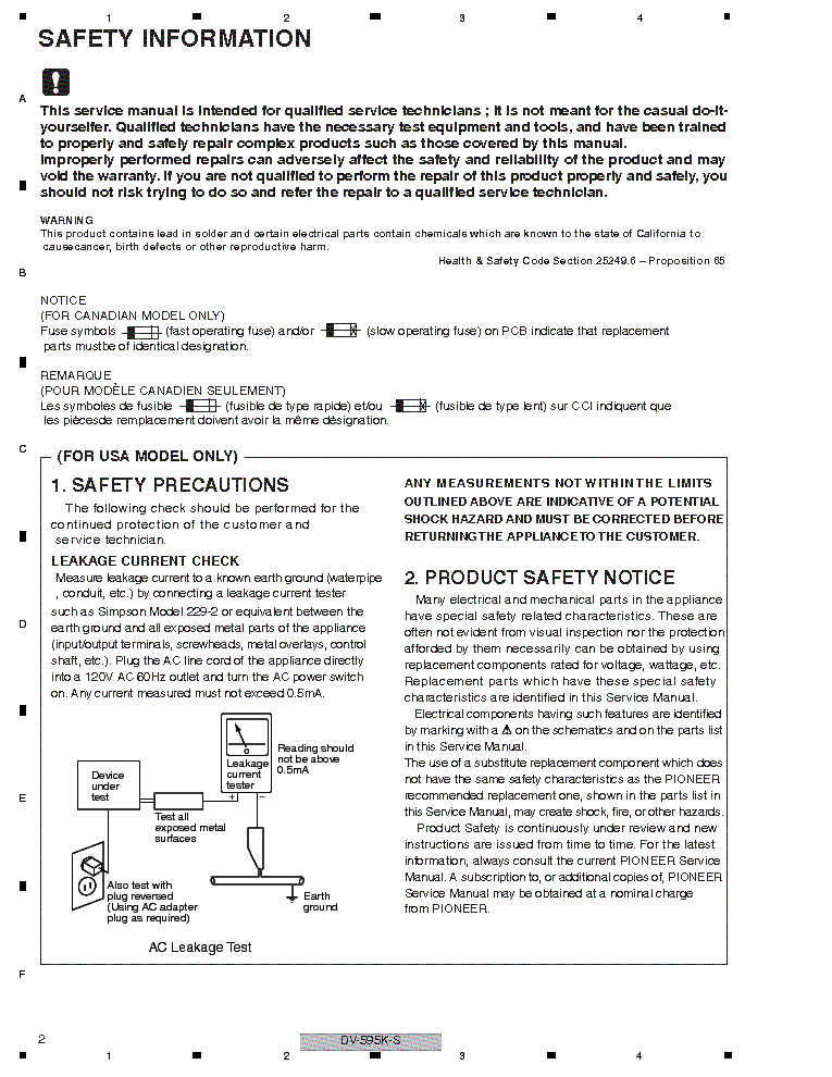 PIONEER DV-595K-S-G RRV3442 SM  service manual (2nd page)