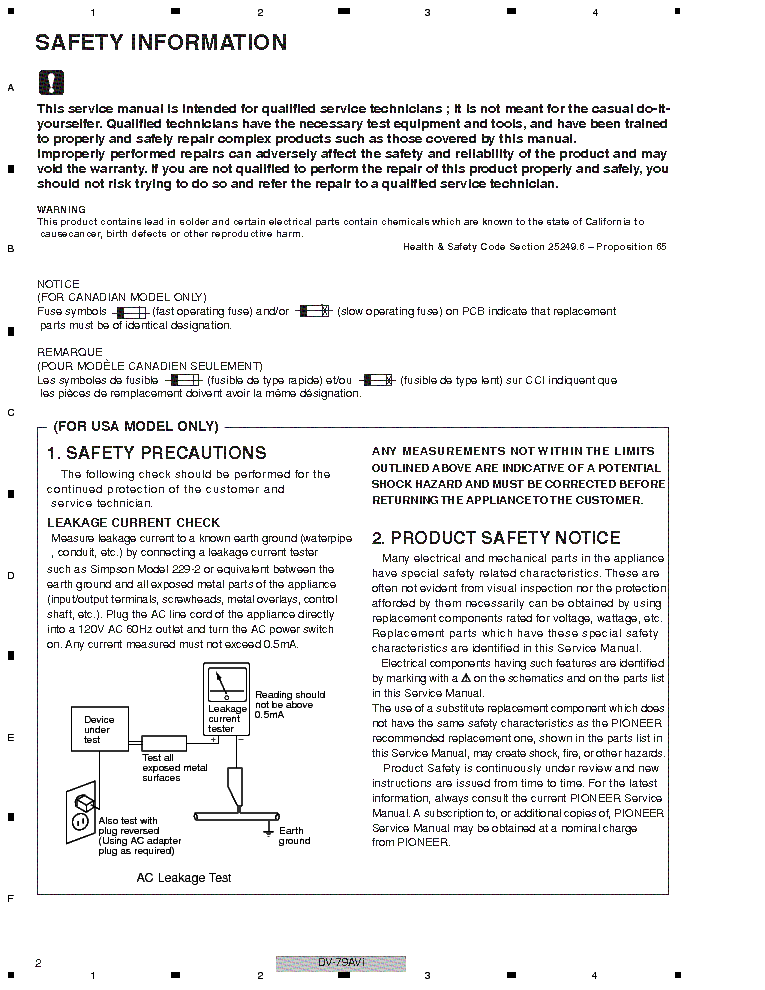 PIONEER DV-79AV service manual (2nd page)