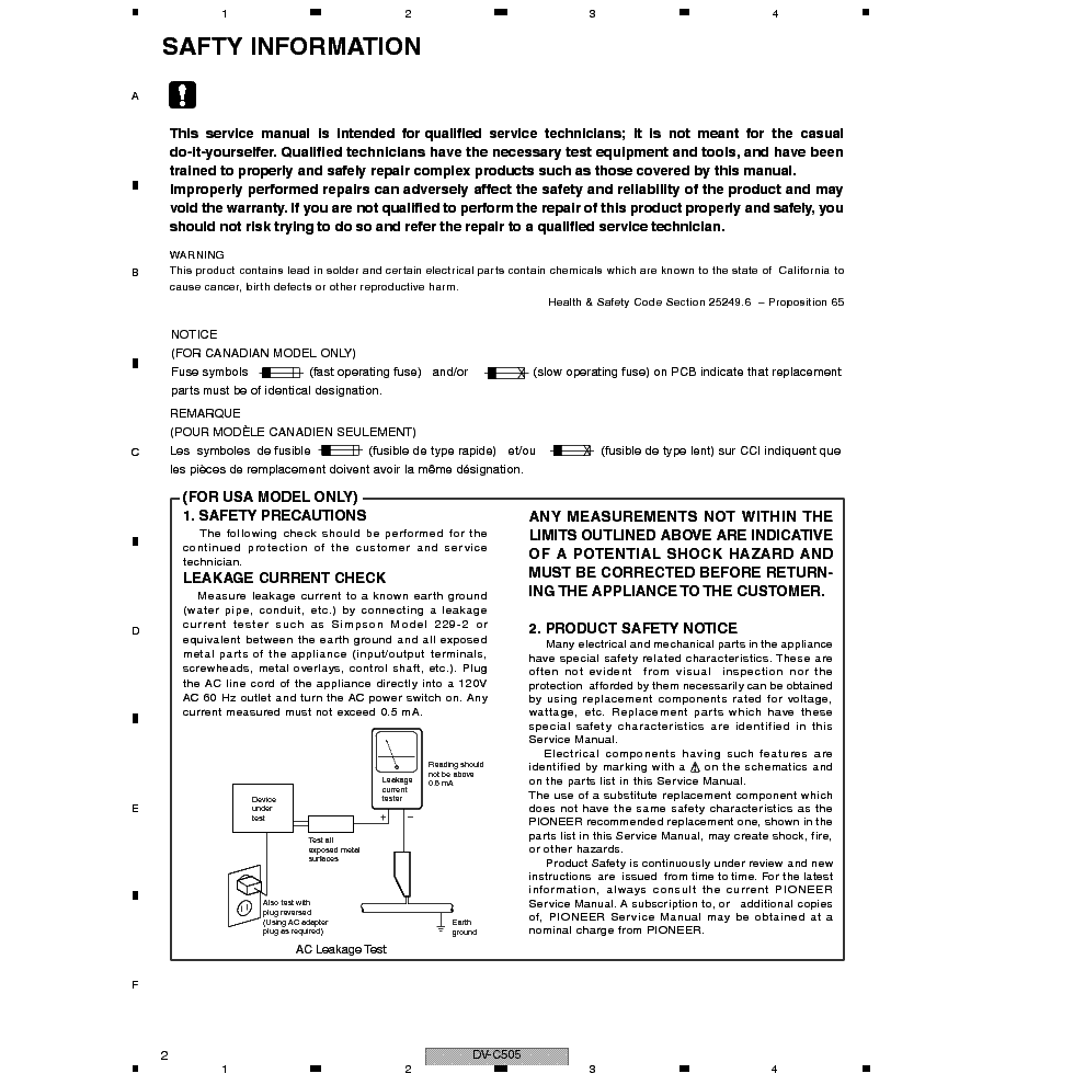 PIONEER DV-C505 service manual (2nd page)