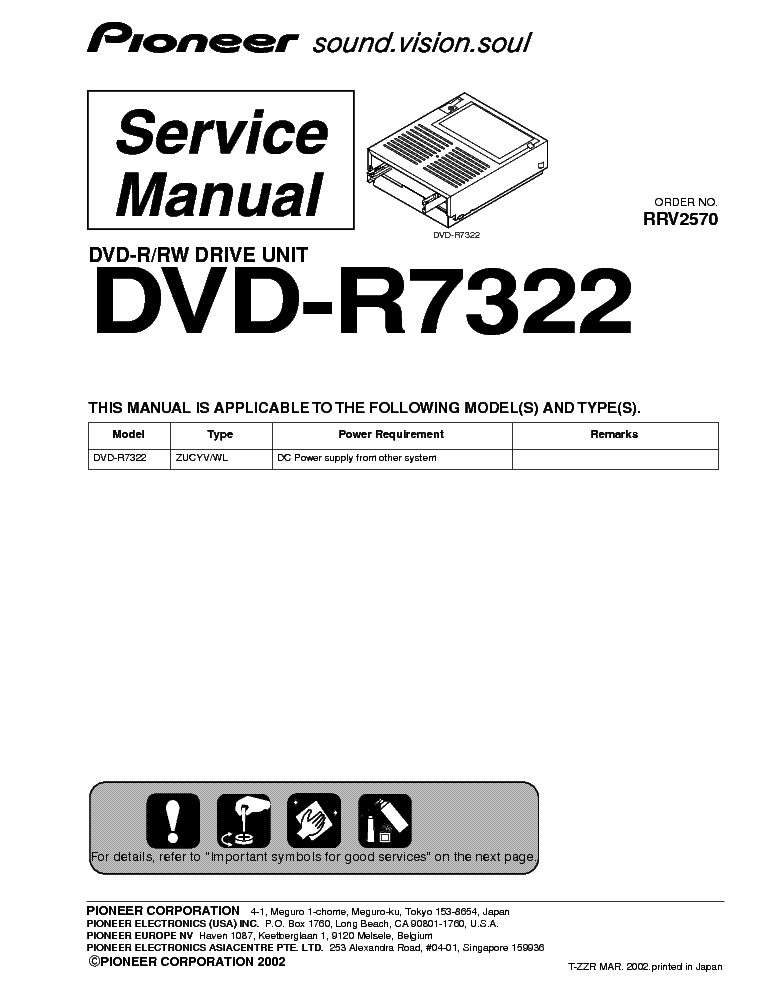 PIONEER DVD-R7322 SM service manual (1st page)