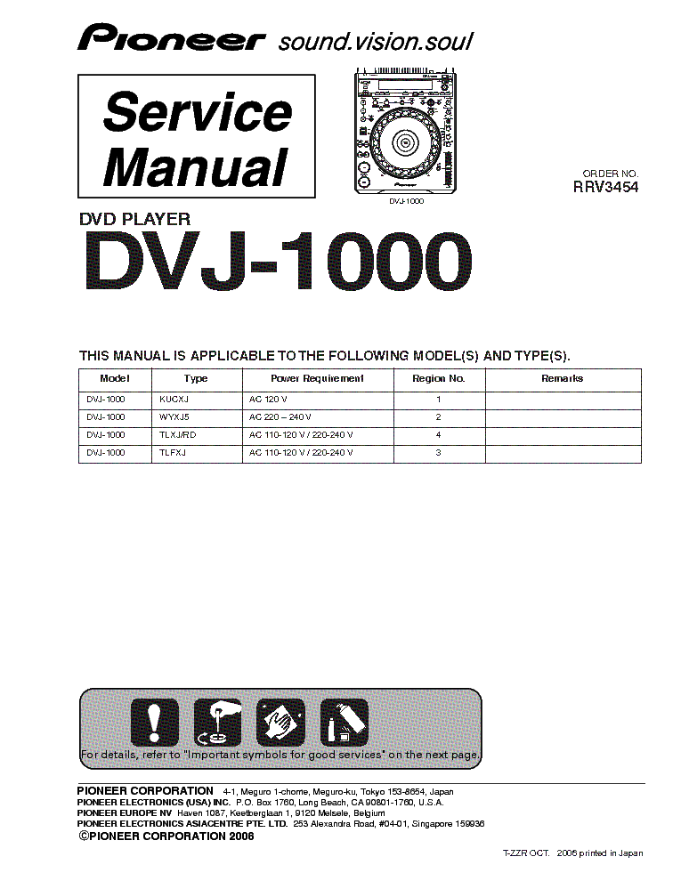 PIONEER DVJ-1000 SM service manual (1st page)