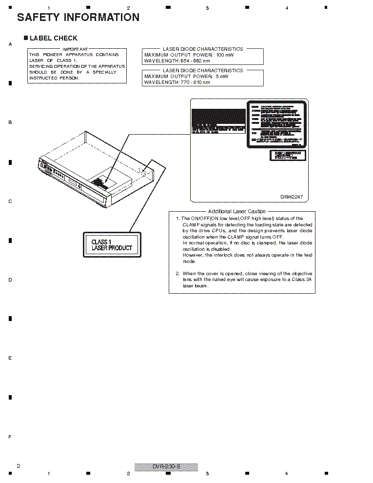 PIONEER DVR-230-S-AV SM service manual (2nd page)