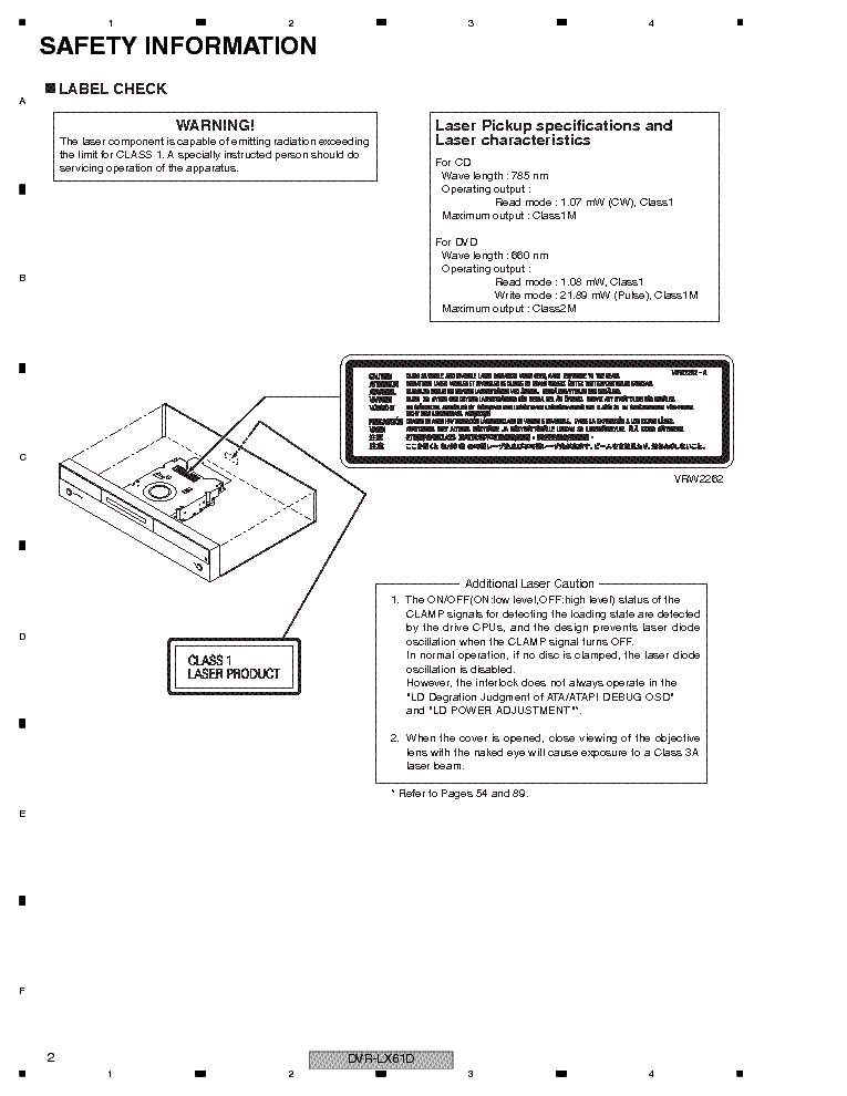 PIONEER DVR-LX61D DVR-560HX-S DVR-560HX-K service manual (2nd page)