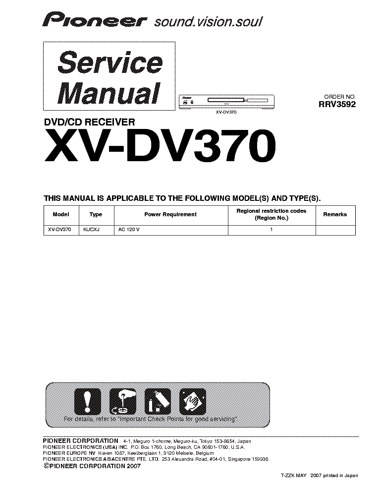 PIONEER XV-DV370 SM service manual (1st page)