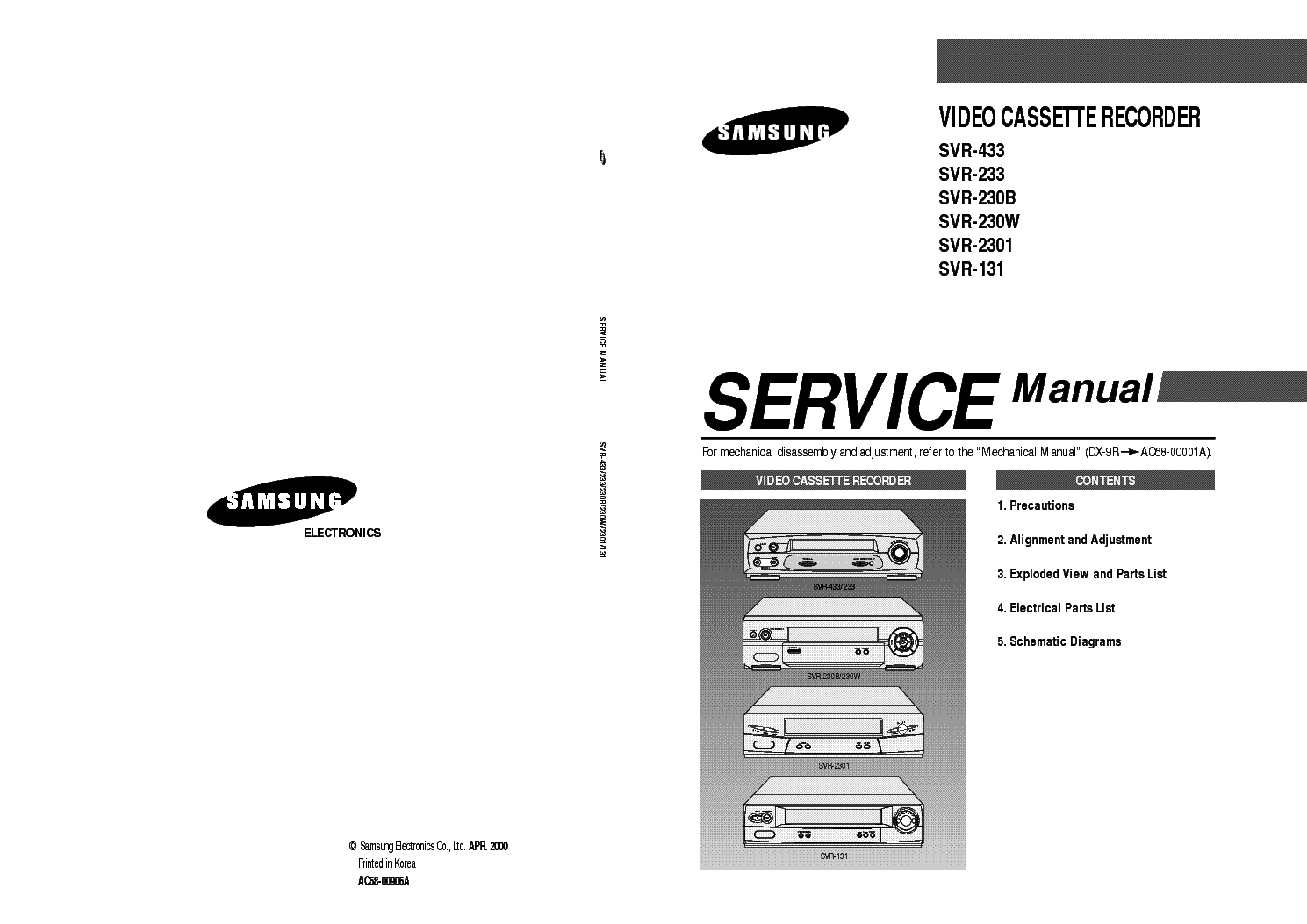 SAMSUNG SV-R131 SM service manual