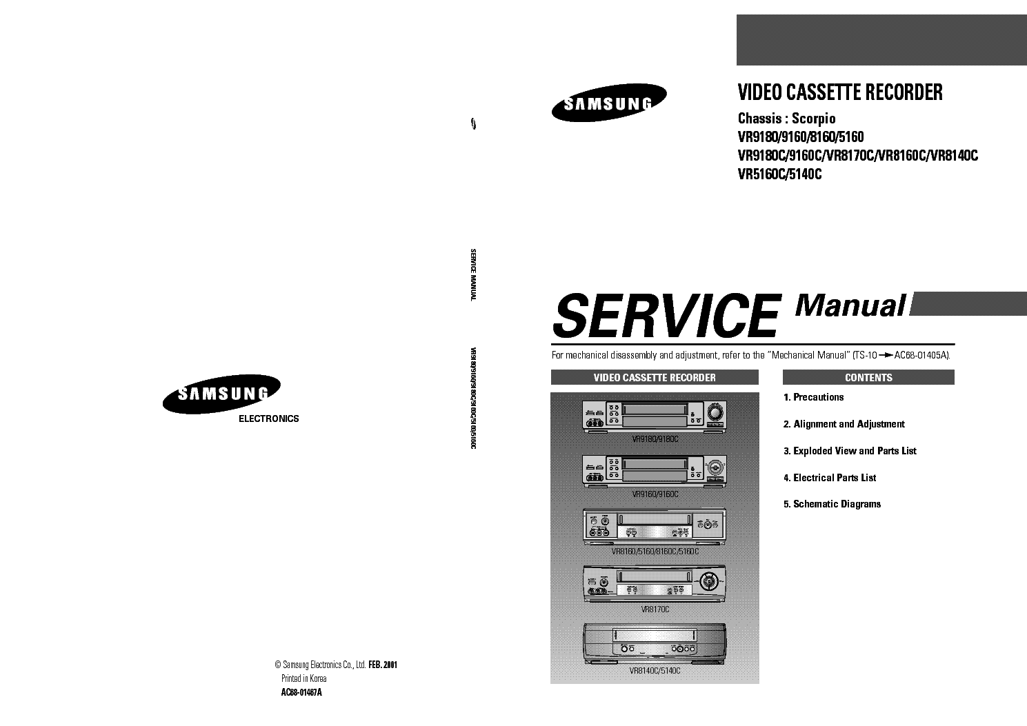 SAMSUNG VR5140 5160 8140 8160 8170 9160 9180 SM service manual