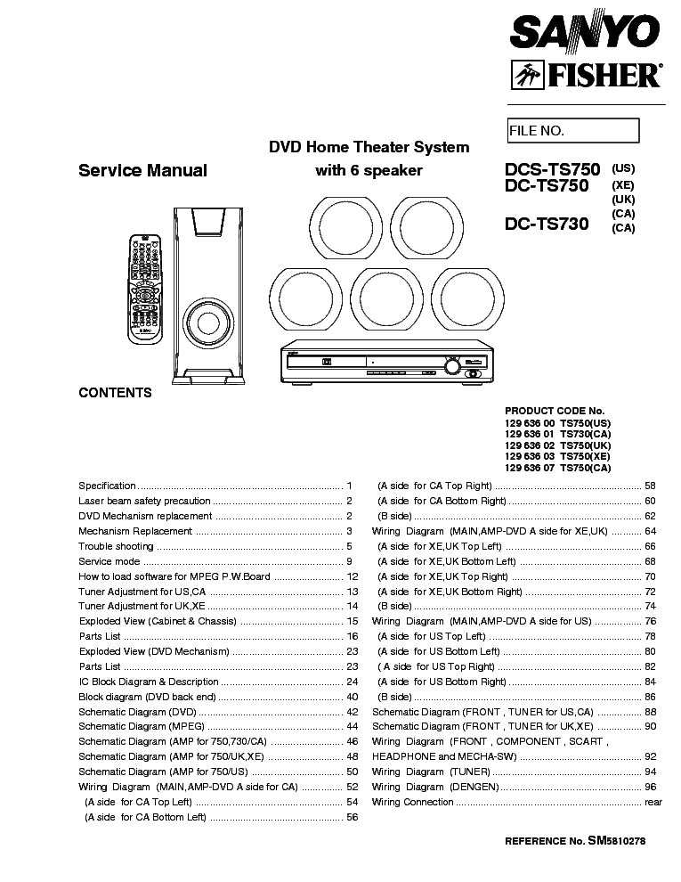 SANYO DC-TS730 TS750 SM service manual