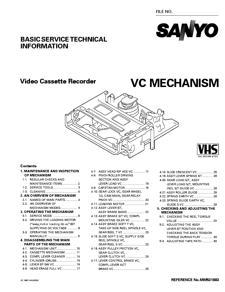 SANYO VC-MECHANIKA service manual