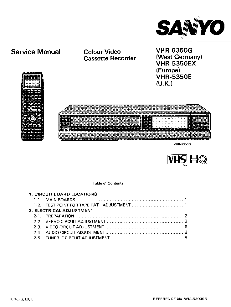 SANYO VHR-5350G-EX-E VCR SM service manual