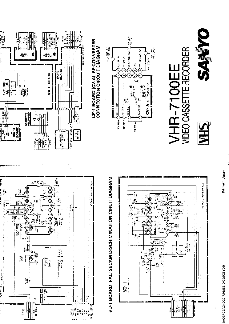 SANYO VHR-7100EE service manual