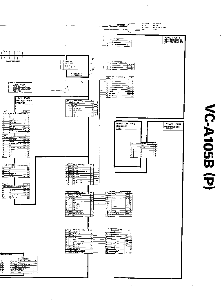 SHARP VC-A105B VCR SCH Service Manual download, schematics, eeprom