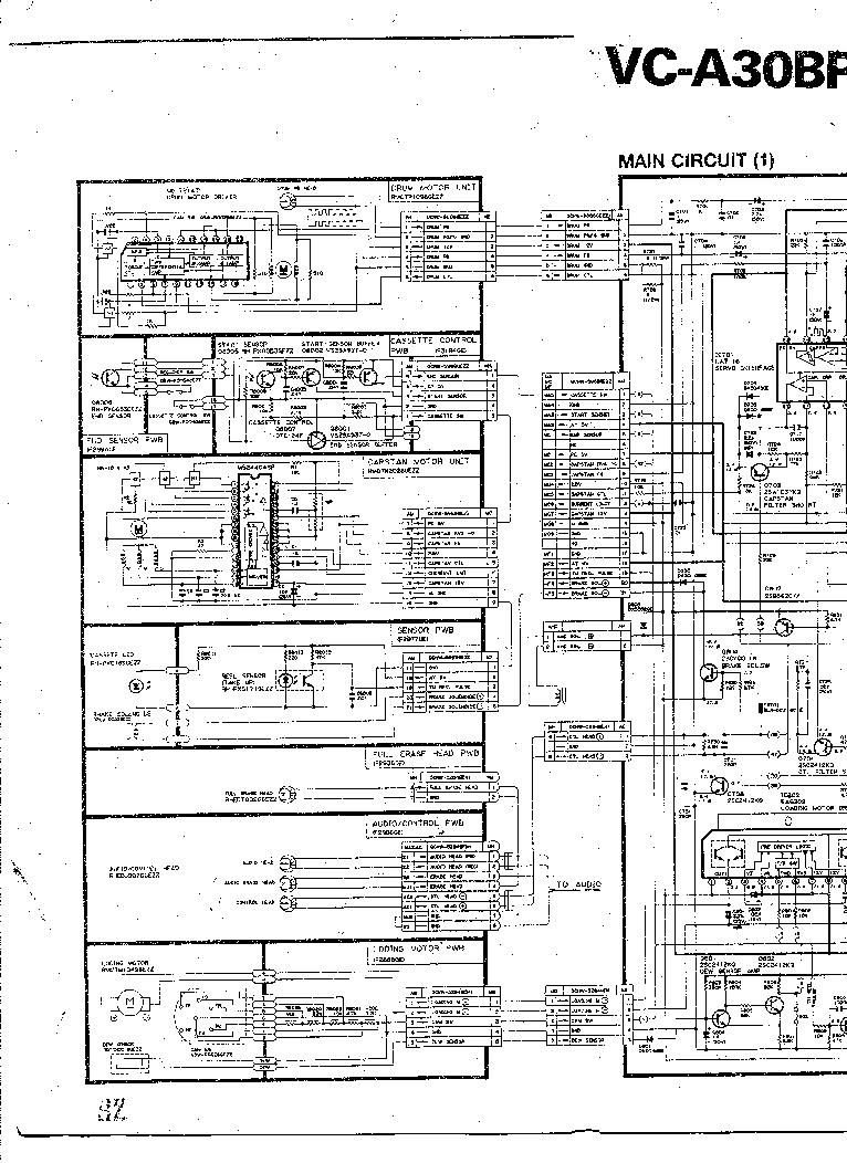 SHARP VC-A30BF VCR SCH Service Manual download, schematics, eeprom