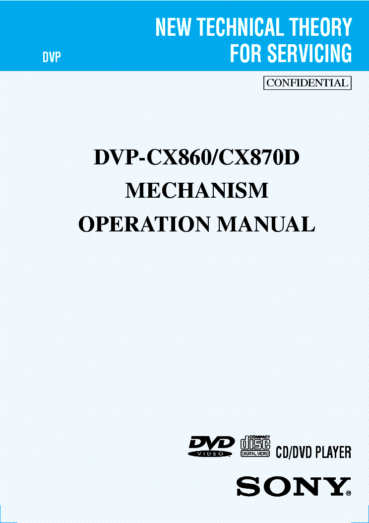 SONY DVP-CX860 CX870 service manual (1st page)